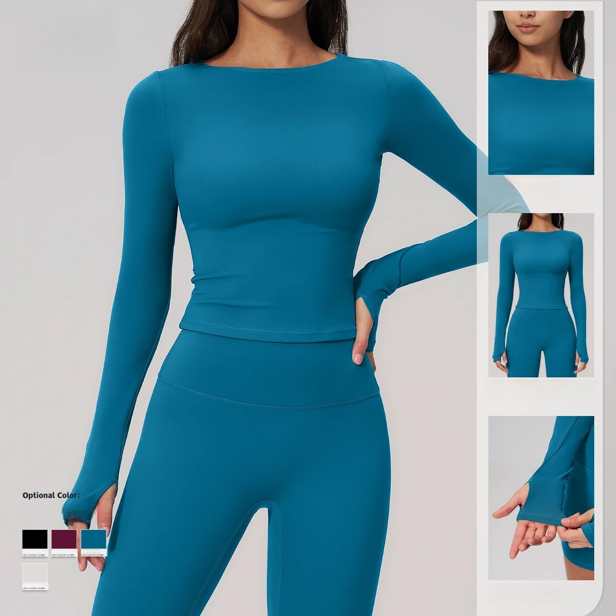 Women Summer Brushed Creamy Yoga Long Sleeve Top Soft Slim Sports Shirt for Outdoor Running Fitness Workout