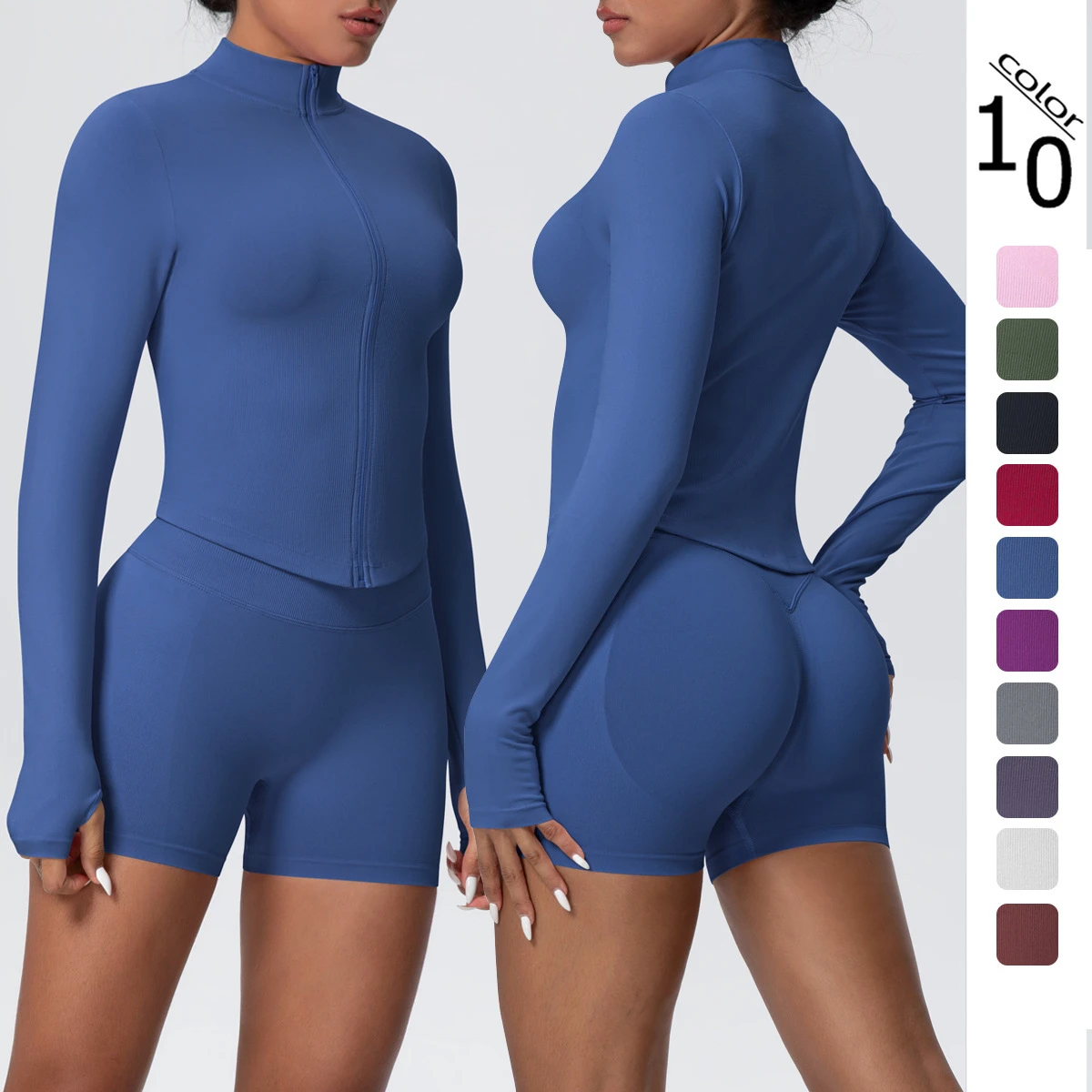 High Quality Yoga Plus Size Women Elastic Waist Sport Gym Fitness Yoga Scrunch Seamless Sport Workout Sets For Women