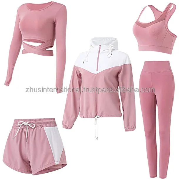 High Quality Plus Size Solid Seamless Anti-Bacterial Quick Dry Yoga Clothing Suit Set Tracksuit Running Gym Winter Fitness