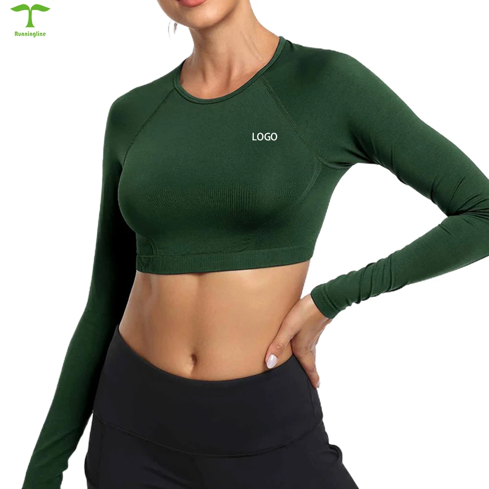 OEM/ODM Women Active Wear Tight Breathable Backless Yoga Long Sleeved Top Gym Fitness High Waist Gym Clothes Women Yoga Top
