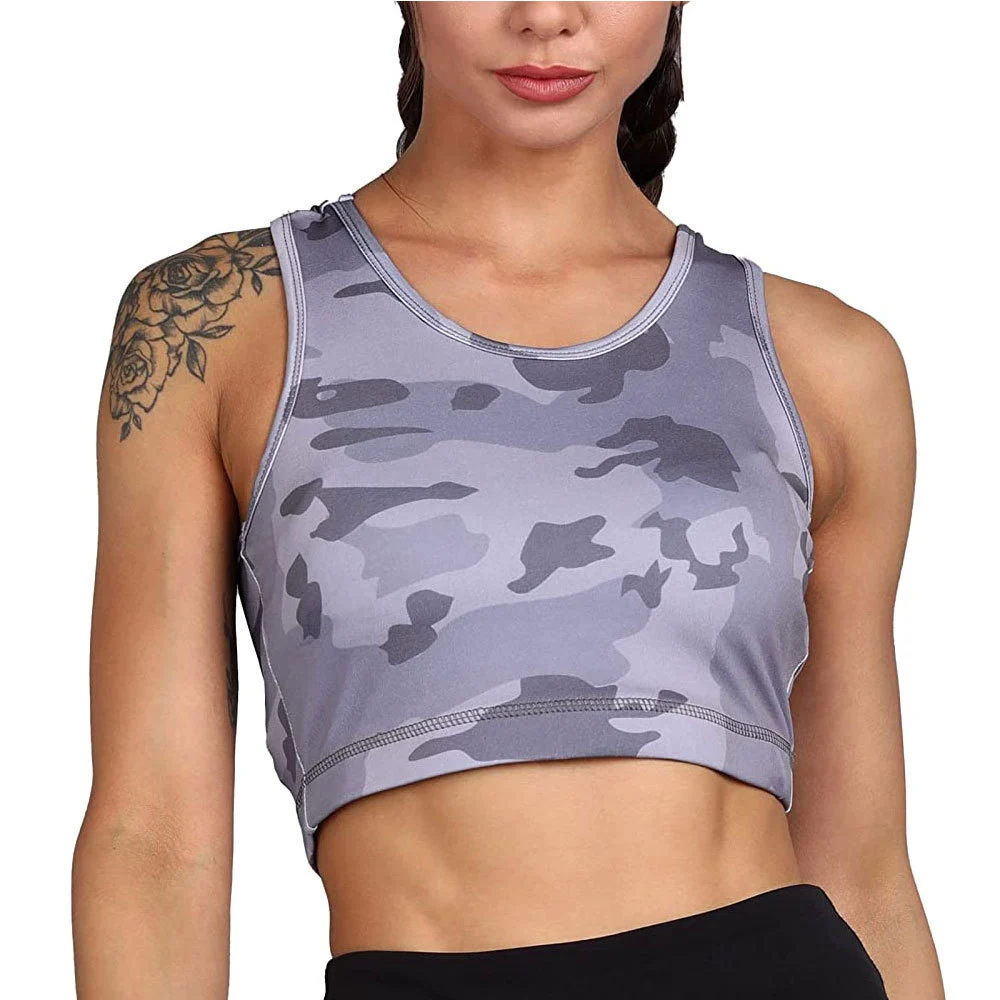 Custom Logo Front Plus Size Breathable Eco-Friendly High Support Yoga Sports Bra with Spandex/Polyester Stretch Fabric for Women