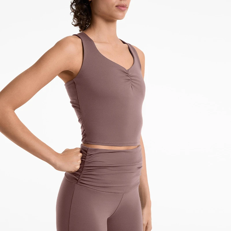 High-Elasticity Sports Yoga Set Micro-Pants Suit with Hollow-Out Back Belly-Lifting Hip-Lifting Solid Slim-Fit Bra