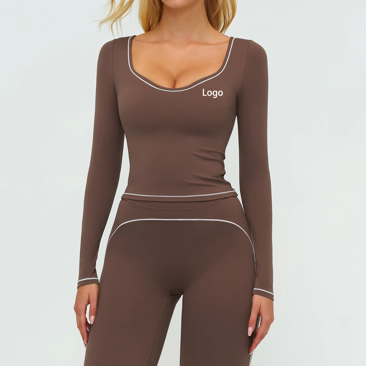 New Arrivals V-neck Pilates Yoga Top Luxury Fashionable Nude Feel Breathable Crop Tops for Women Long Sleeve Women t Shirts