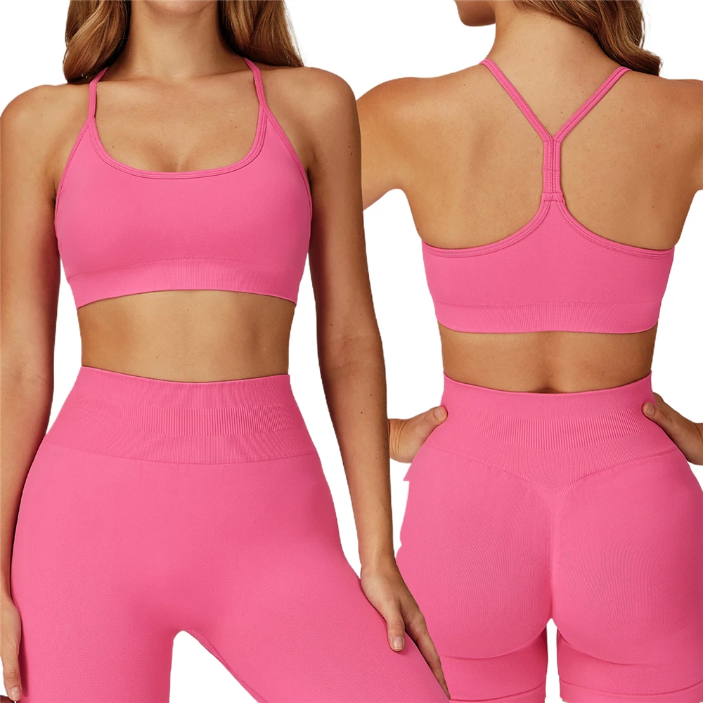High-End Women's Seamless Yoga Bra Breathable Strappy Sports Top Beautiful Back Quick-Drying Running Fitness Underwear
