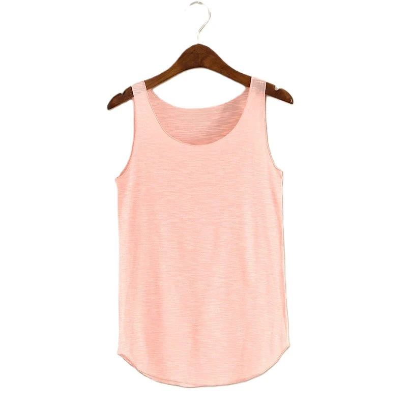Women's Fashionable Jersey Tank Top Sleeveless Vest Yoga Bra Fitness Clothes with High Waist Design 100% Cotton