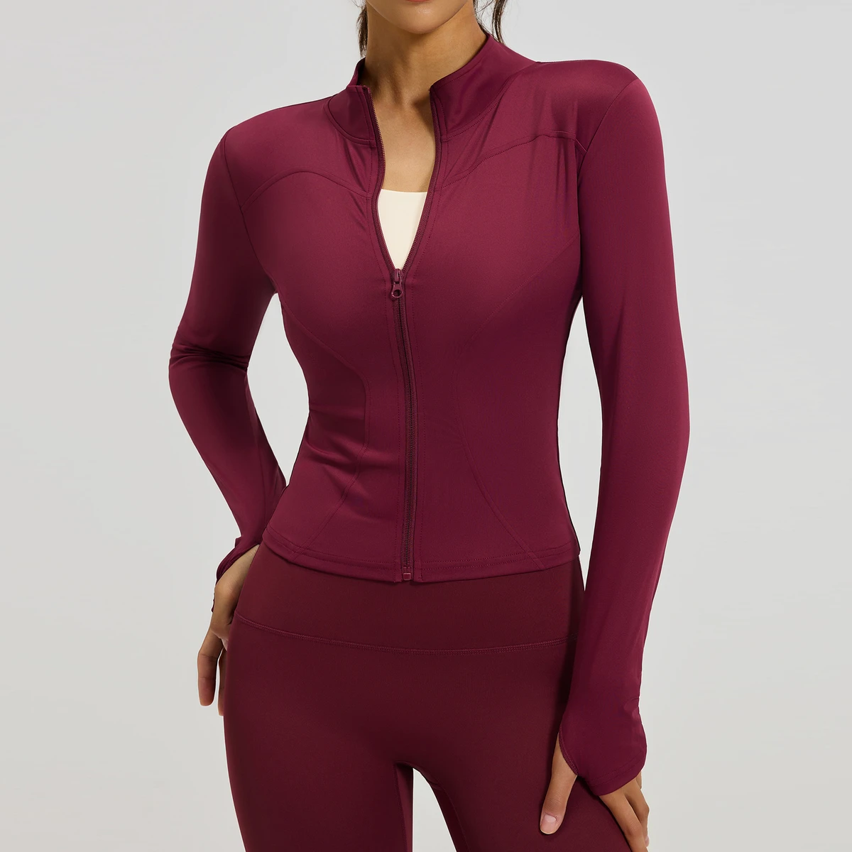 High Elastic Slim Fitness Sports Jacket for Female Long Sleeves Yoga Top for Running and Yoga Active Tops