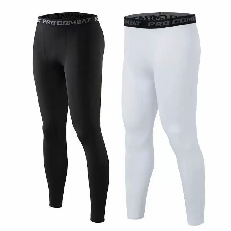 Men's Summer Sports Tight Leggings Polyester Breathable Anti-Bacterial Seamless Quick-Drying Workout & Gym