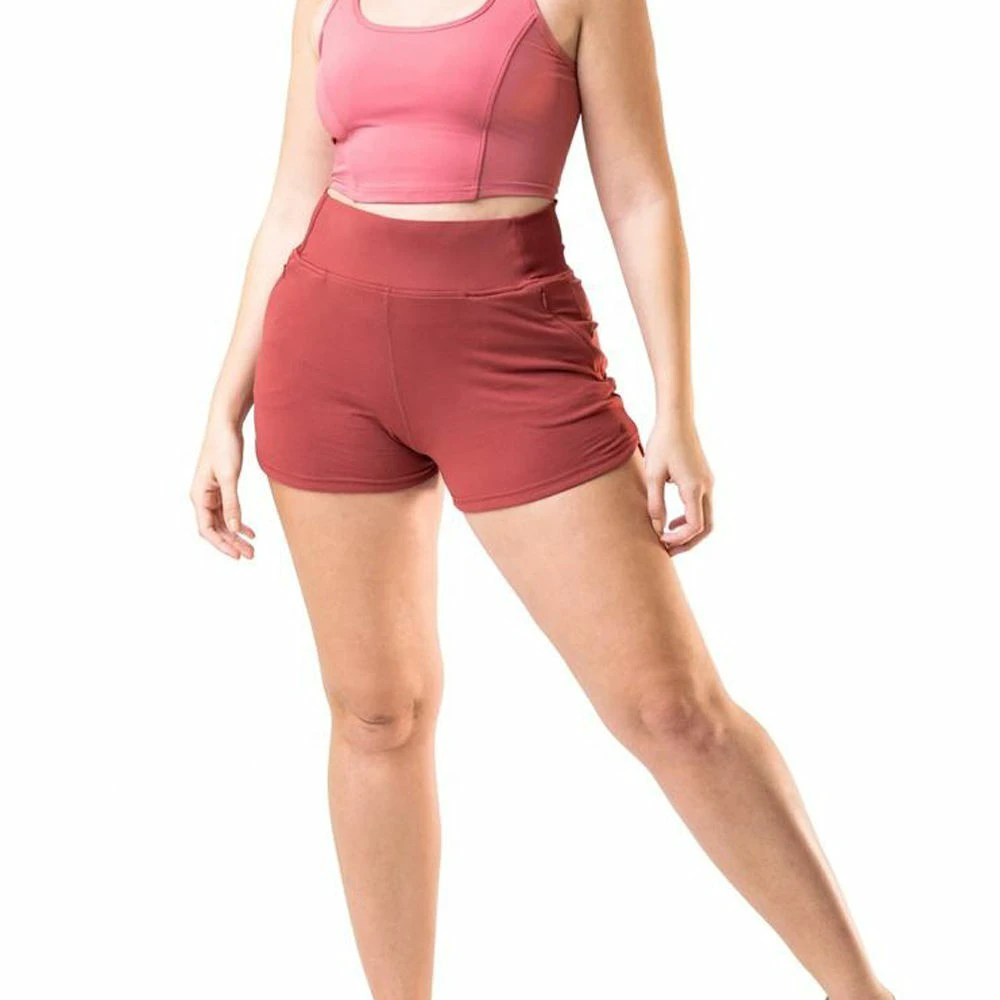 100% Cotton Best Selling Women's Solid High Waist Sports Fitness Shorts with Four-Way Stretch Quick Dry & Plus Size Shorts OEM