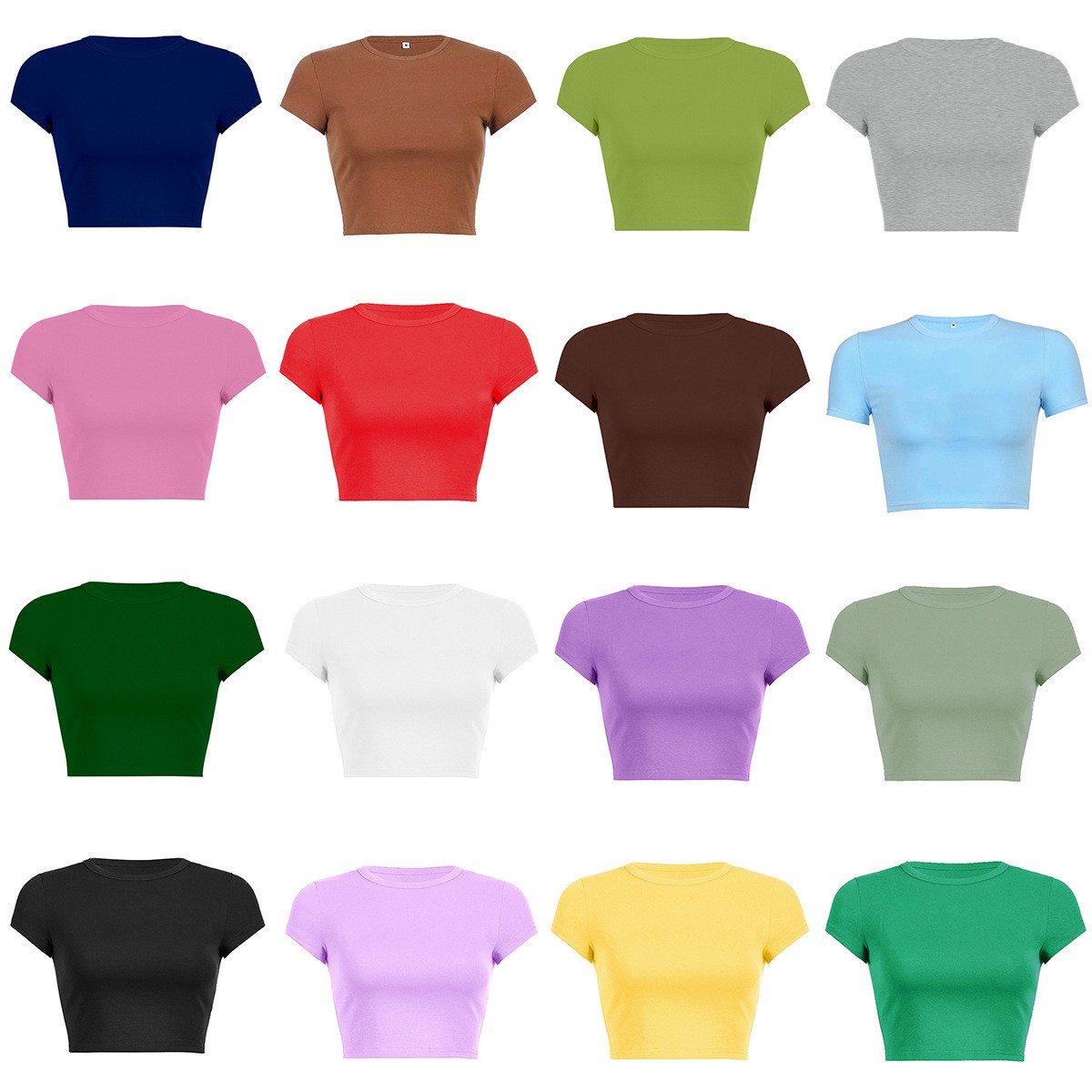 Wholesale High Quality Cotton Women's T-Shirt OEM Manufacturers' Custom Printed Slim Crop Tops With Round/O-Neck for Ladies