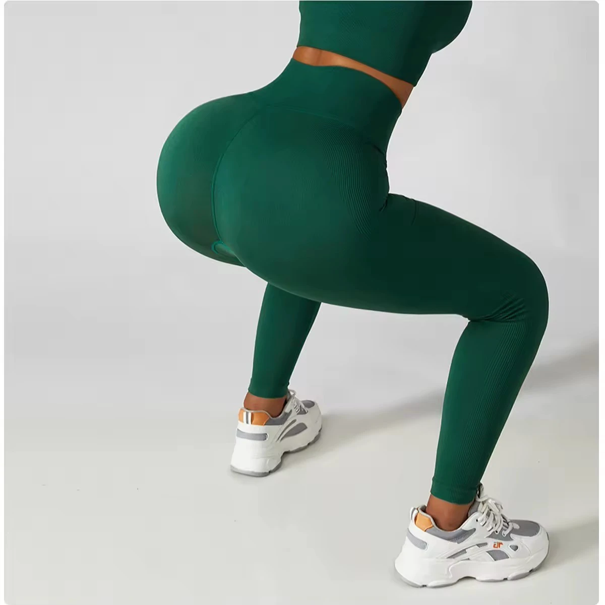 Factory Supplier Low MOQ Women Clothing Hight Waist Yoga 2 Piece Long Sleeve and Leggings Workout Set for Women