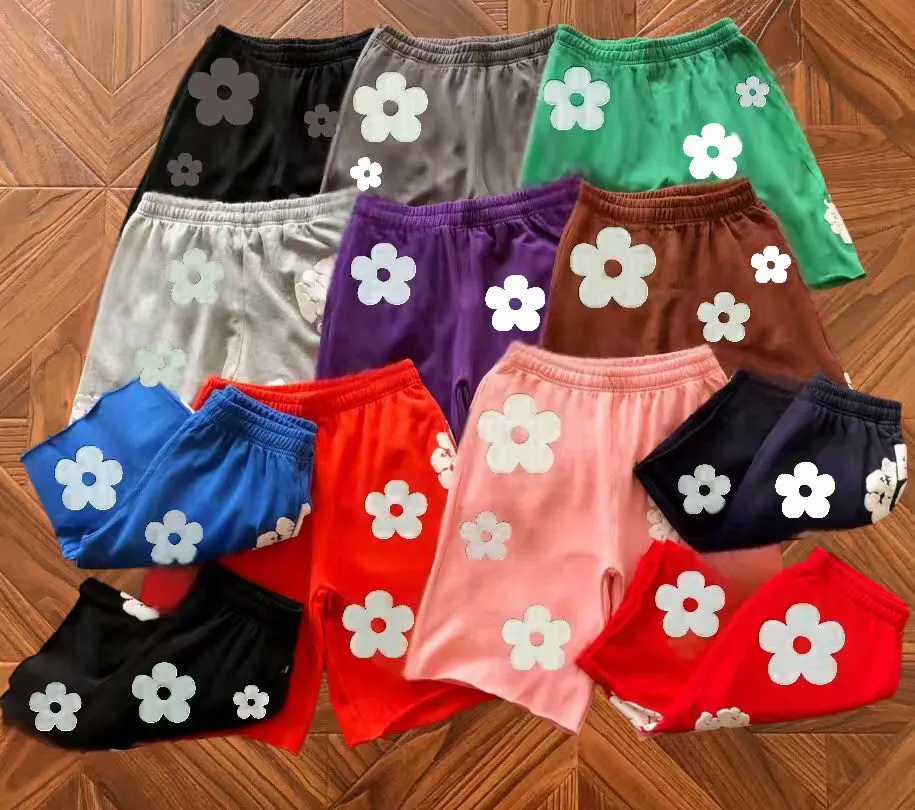 100% Cotton Casual Gym Pants with Puff Print Large Size Elastic Sports Shorts for Men Heavyweight Customization Solid Pattern
