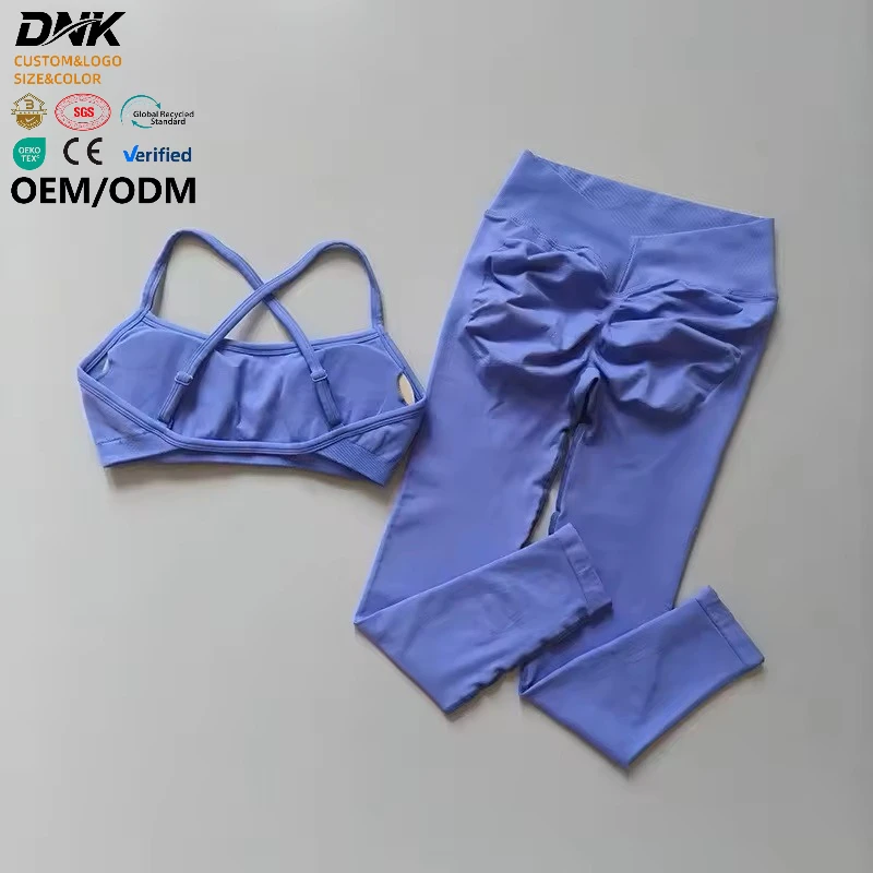 LVD257 Seamless High-Waisted Gym Legging and Padded Tank Top Workout Fitness Sport Bras Suit Yoga Set Fitness Gym Clothing