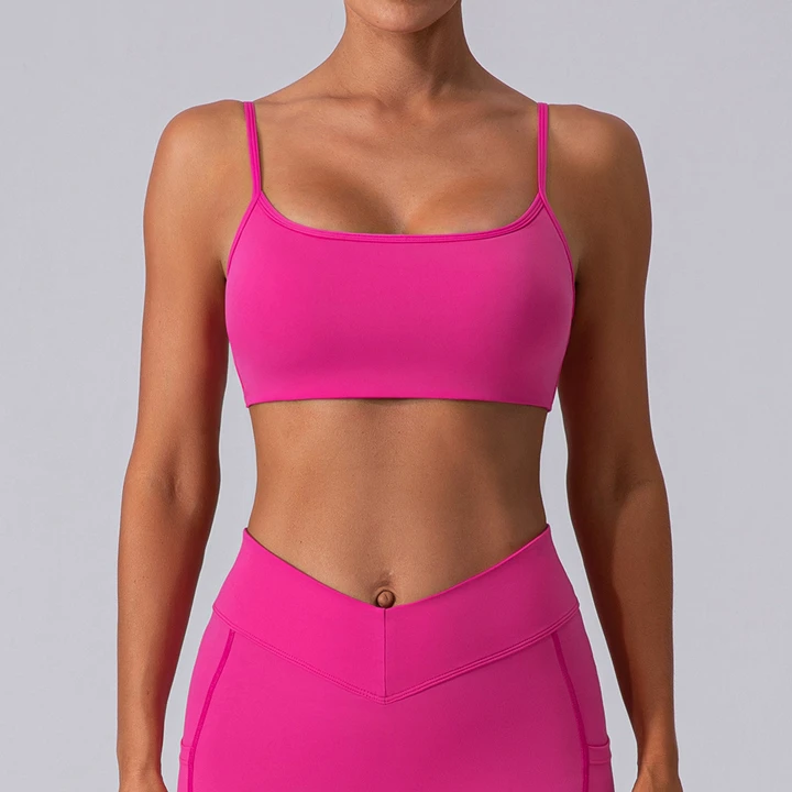 Women's Custom Front Gym Crop Tops Twisted Back Workout Fitness Running Yoga Sports Bra Square Collar Medium Customizable