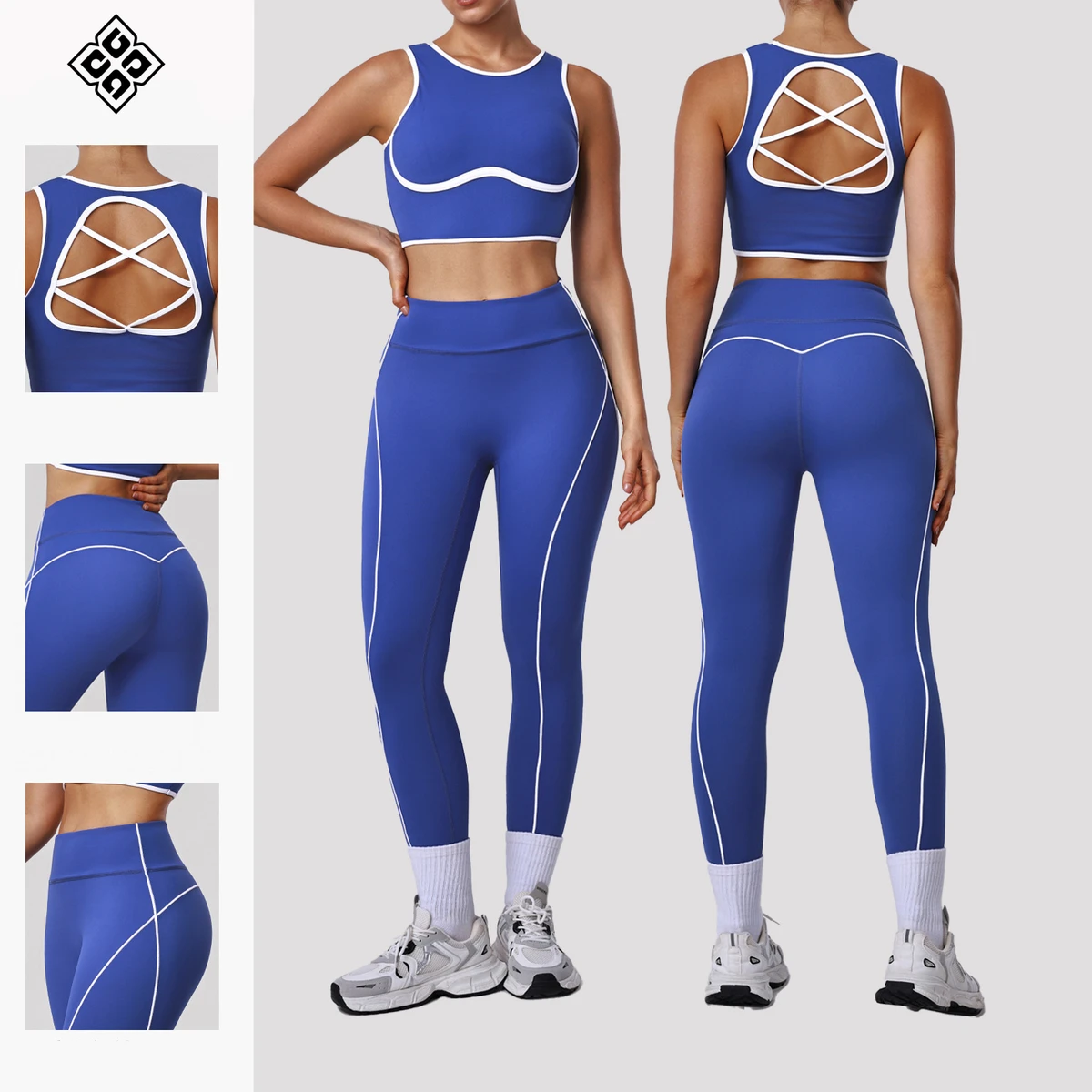 Factory Fashion Yoga Pilates Set Stretch High-quality Leggings Crop Top Bra Gym Fitness Wear