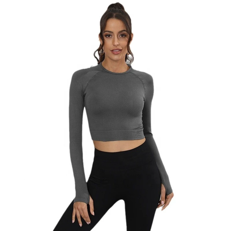 4 Colors Nylon Women Seamless Sport Yoga Tops Gym Fitness Long Sleeve Clothes Sportswear Workout Running Tops Fitness Shapewear