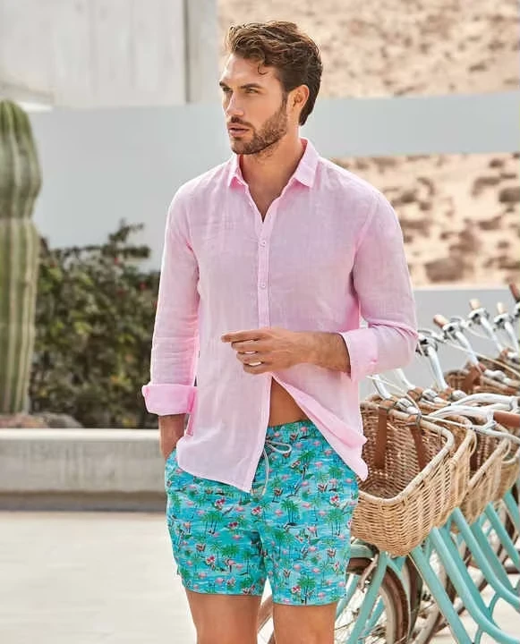 Men's Custom Mid Waist Casual Board Shorts Plus Size Printed Logo Made Polyester Spandex Quick Dry Breathable Waterproof Surfing