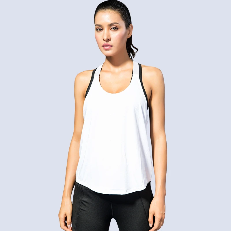 Women Sports Vest Fitness Yoga Running T Camisole Quick Dry Breathable Loose Undershirt With Letters