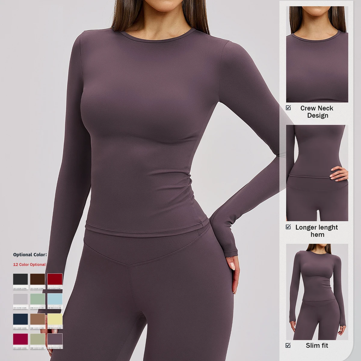 Women Winter Brushed Long-Sleeve Yoga Top High-Intensity Fitness & Pilates Quick-Drying Long-Sleeve Top Running & Sports Wear
