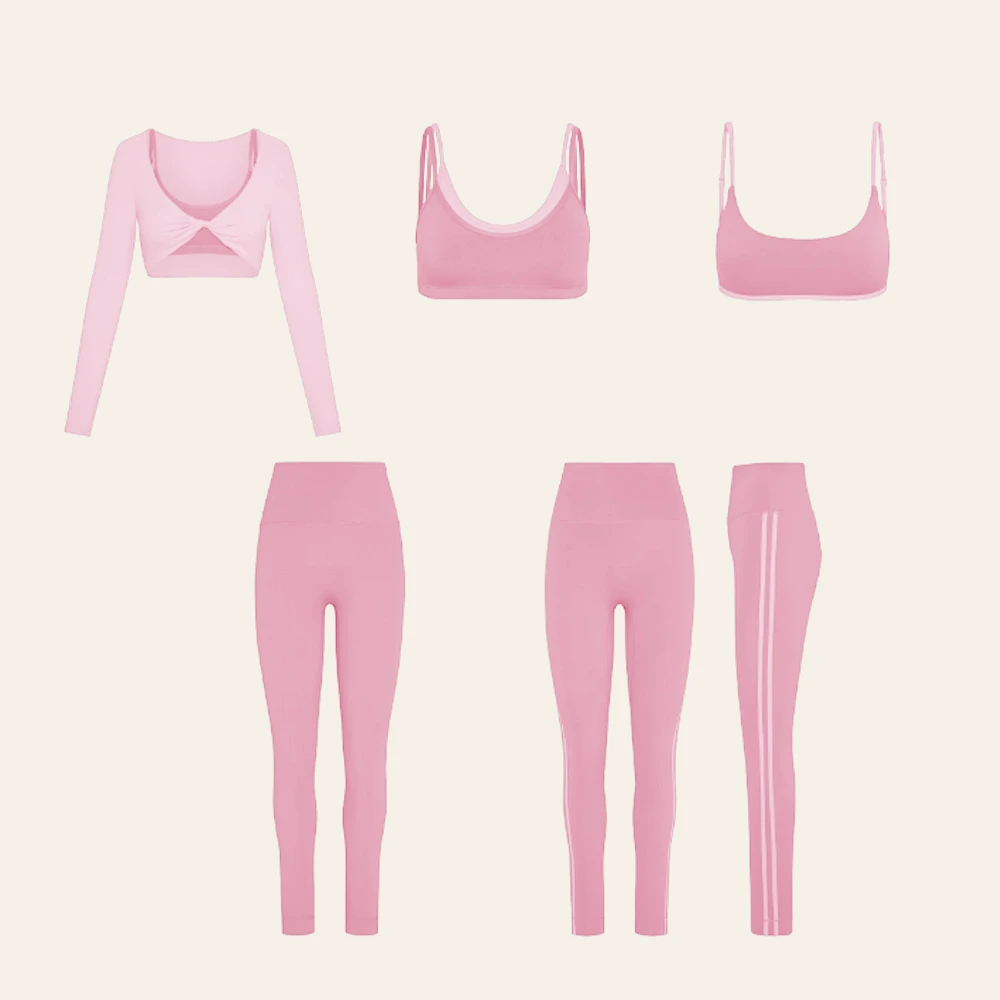 Women's Sportswear Two Piece Yoga Breathe Under Bra and High Waist Leggings Custom Gym Workout Fitness Activewear
