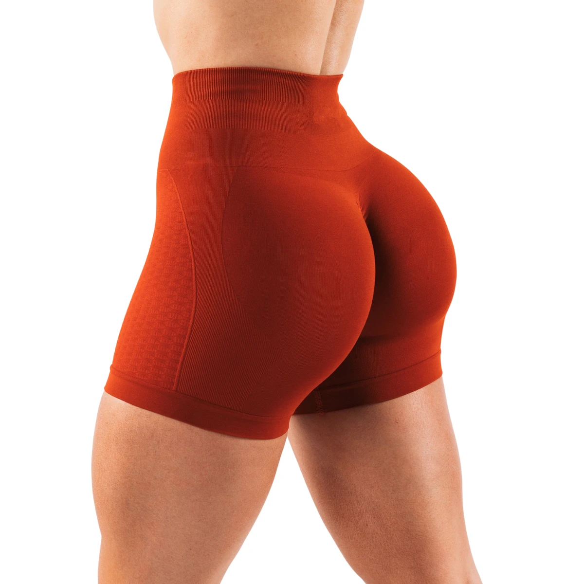 Custom Logo Seamless High Elastic Waist Solid Women Gym Shorts Scrunch Bum Workout Fitness Yoga Breathable Quick Dry Four-Way