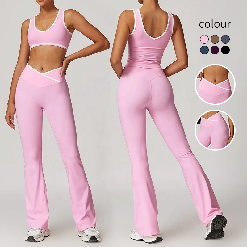 Custom 2 Piece Tracksuit Set Women Gym Running Yoga Sportswear Sports Bra Crop Tank High Waist Shorts Workout Outfits for Women