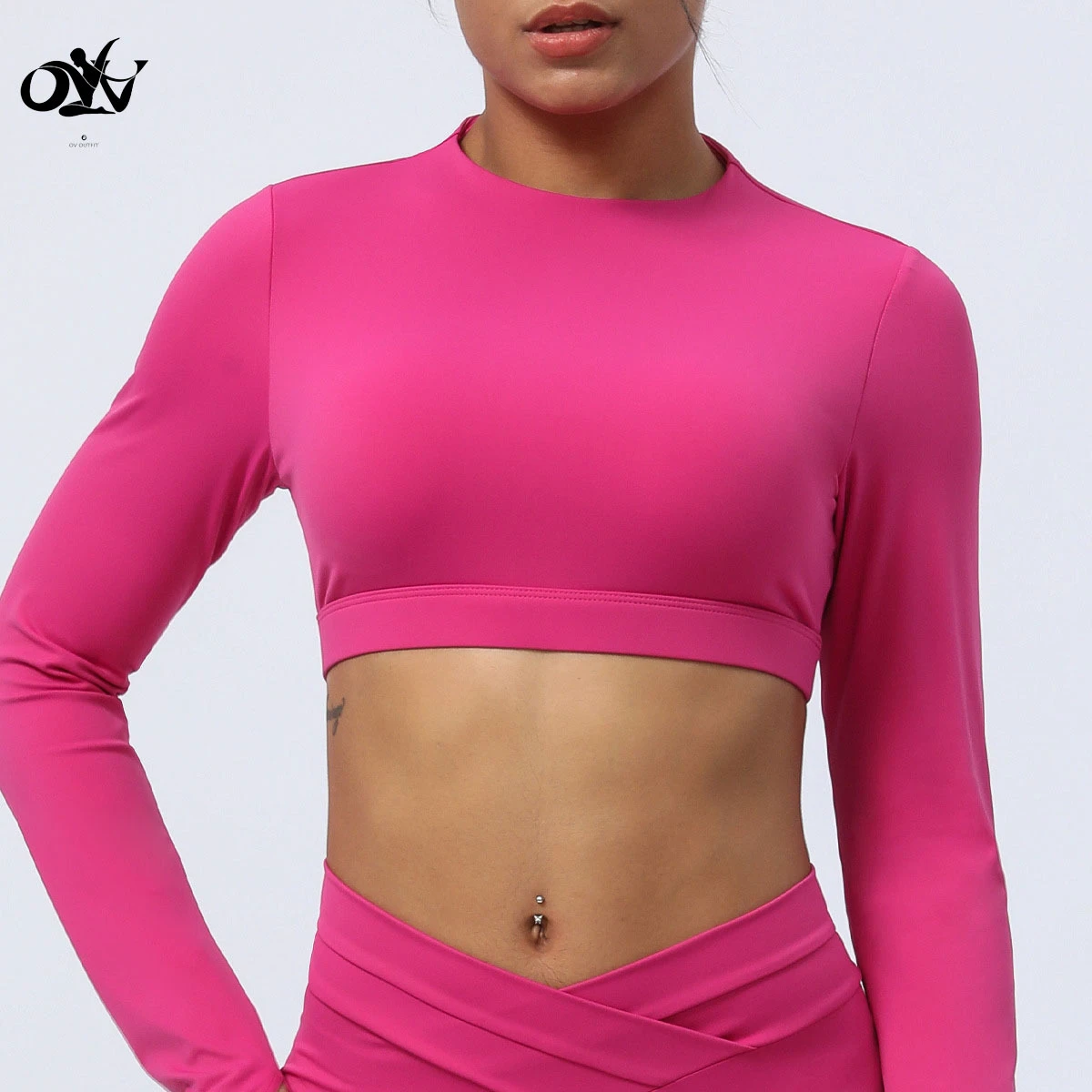 New Design Hollow-out Beautiful Back Yoga Wear Long Sleeve Thumb Holes Yoga Top for Women Breathable Tight Fitness Sports Top