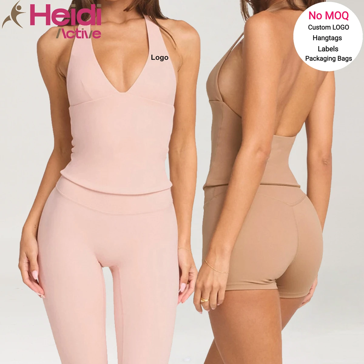 Custom Logo Gym Clothes Breathable Quick Dry High Elastic Sports Bra High Waist Scrunch Butt Yoga Shorts 3 Pieces Yoga Set