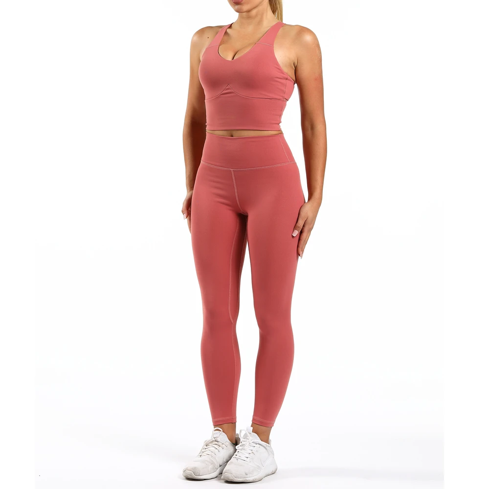 Women's Yoga Set Short Solid 2-Piece Breathable Slim Workout Fitness Durable Spandex/Cotton Skinny Fit