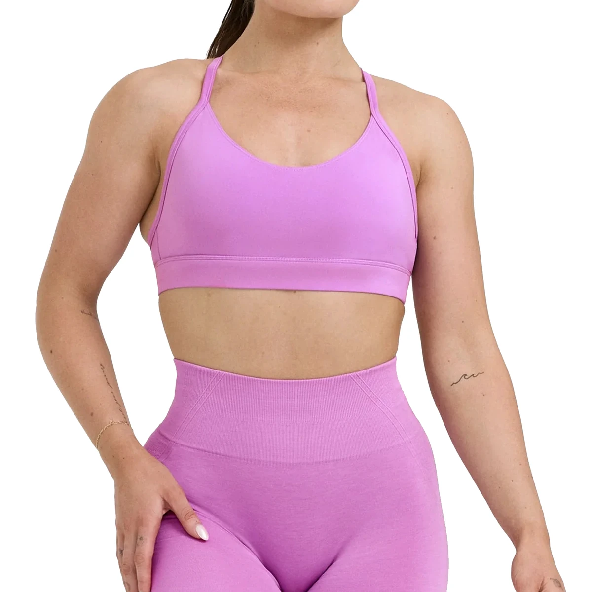 Women's Top Selling Sports Bra Custom Wholesale Medium Support Seamless with Front Logo Breathable Feature Low MOQ