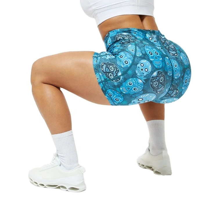 Interesting Custom Printed Biker Shorts Hight Elastic Tight Gusher Booty Shorts Plus Size Gym Sports Snack Shorts for Women