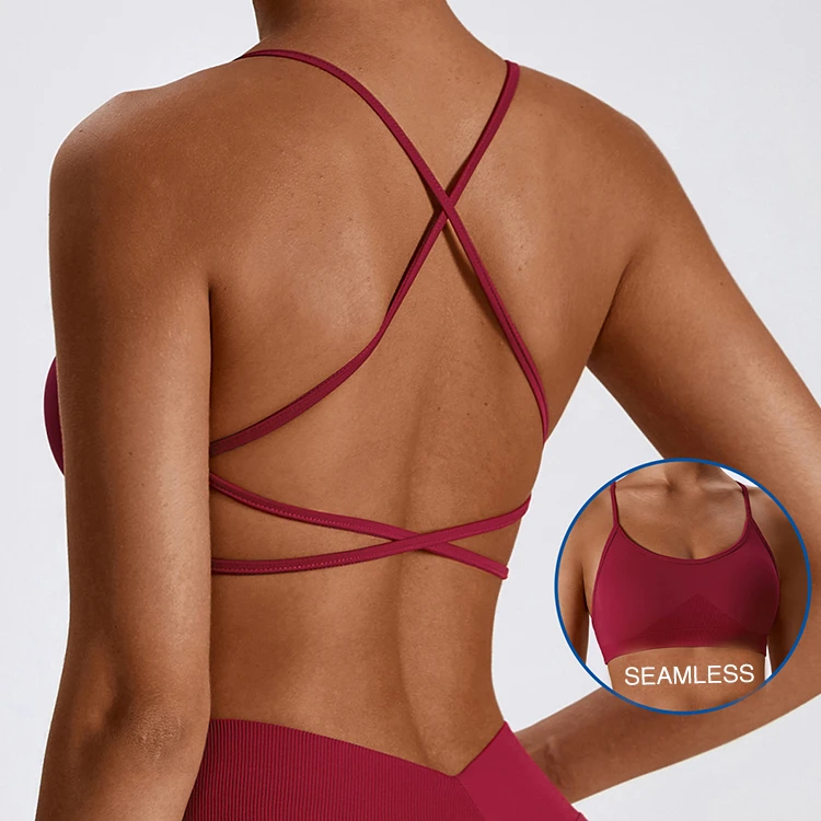 High Quality Backless Seamless Sports Bra Custom logo High Impact Women Sports Bra for Women