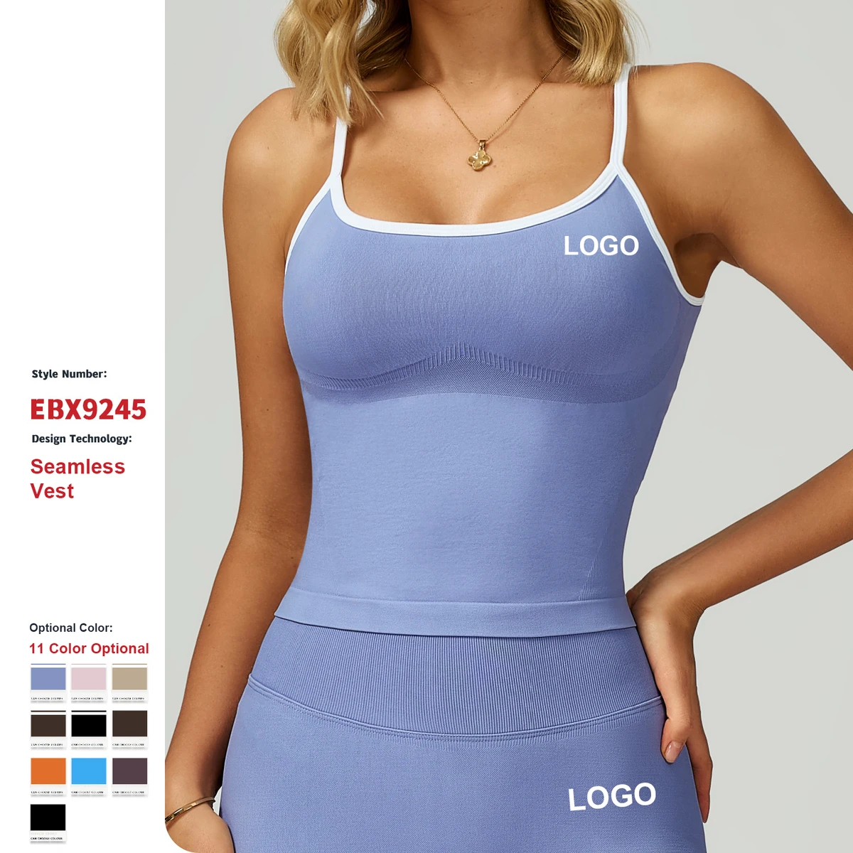 Custom High-Quality Seamless Yoga Tank Top Quick-Drying Breathable Sports Vest Outdoor Running Fitness Underwear Yoga Sports Bra