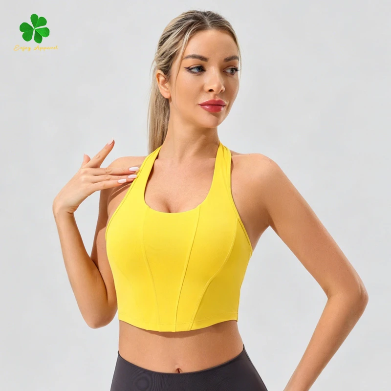 Women's High-Intensity Yoga Bra Breathable Anti-Sagging Adjustable Straps Removable Pads Sports Underwear for Adults