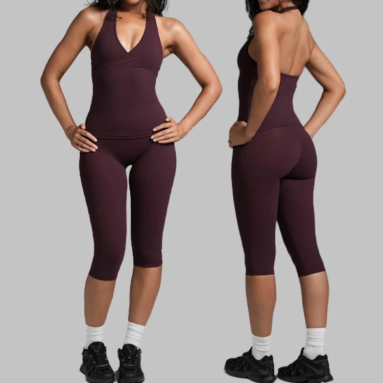 New Activewear 2026 Deep-v Sleeveless Anti-UV Pilates Recycled Fabric Athleisure High Elasticity Women Yoga tank Top