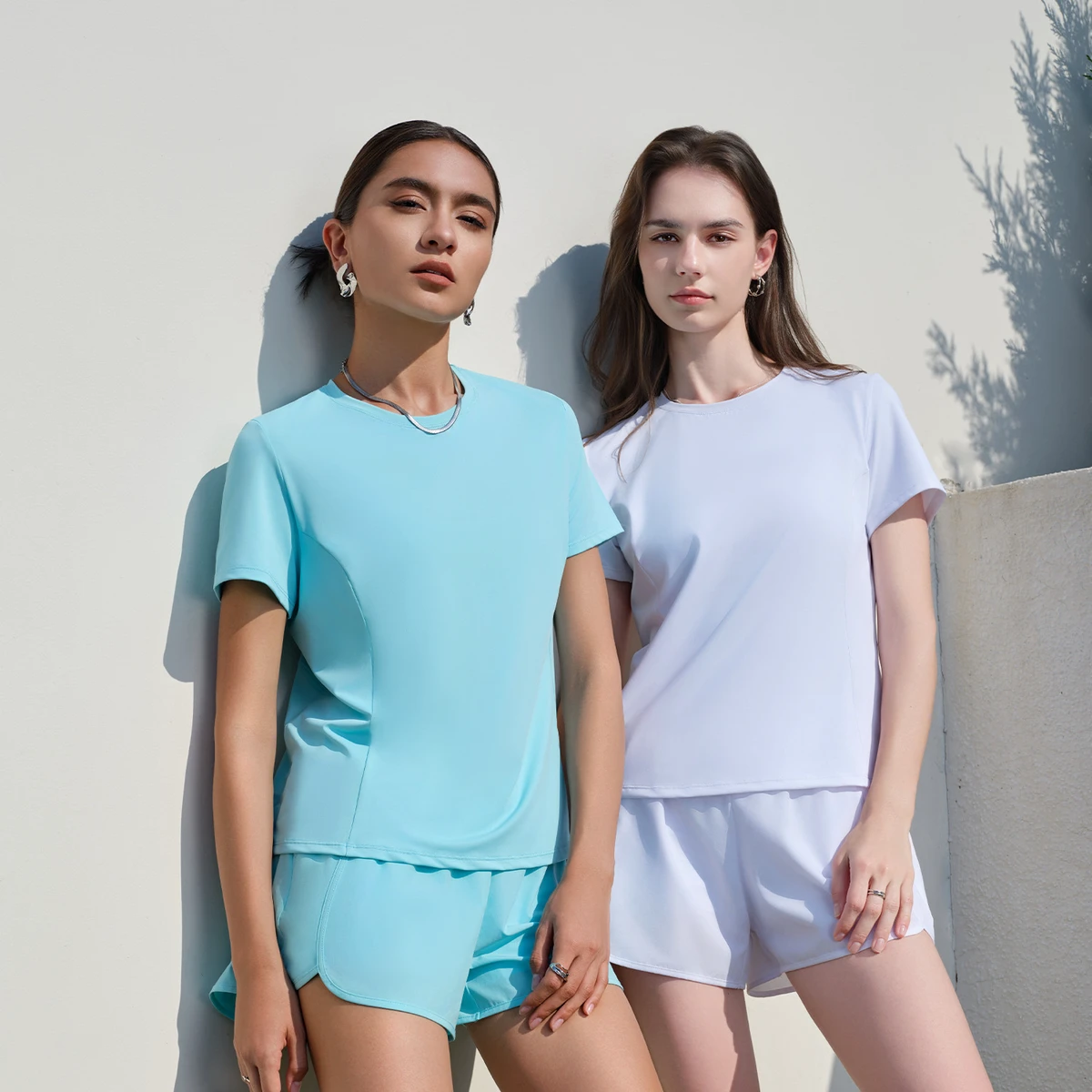 New Women's Short-Sleeve Yoga Workout Top Summer Running Breathable Loose Fit Crew Neck Yoga Top