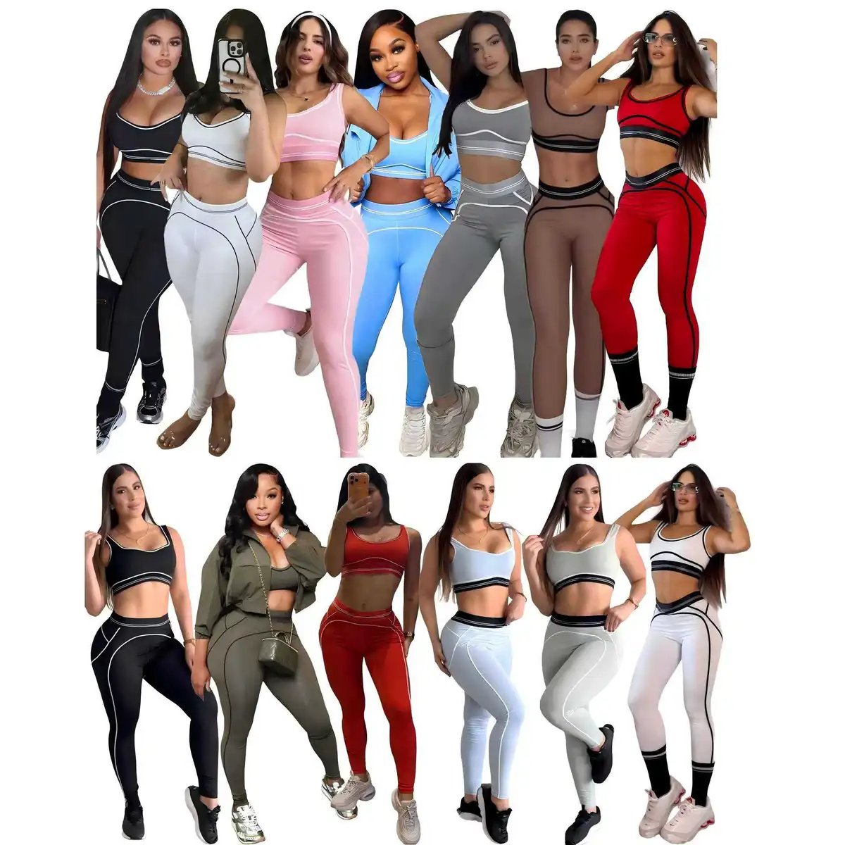 Y1000 Summer New Sleeveless Sports Vest, High Waist, Hip Lifting, Abdominal Tightening, Fitness Yoga Suit Set