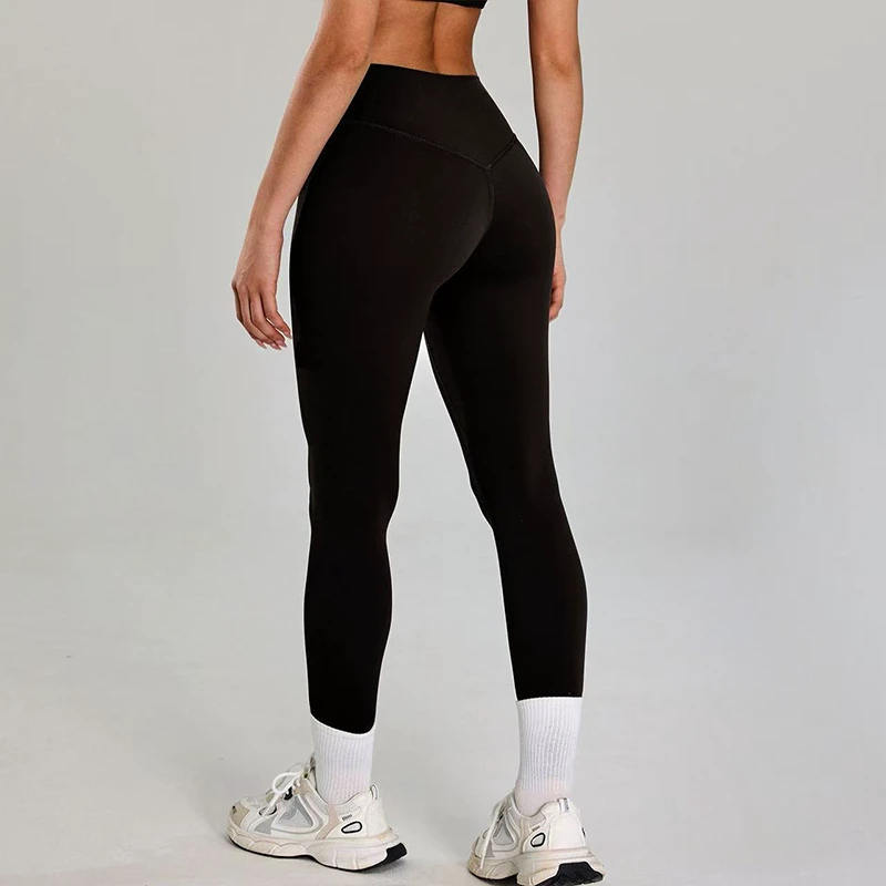 Custom Lulu New Design Solid Breathable Skin-friendly Tight Yoga Pants Buttock Lift High Waist Quick-drying Women's Sports