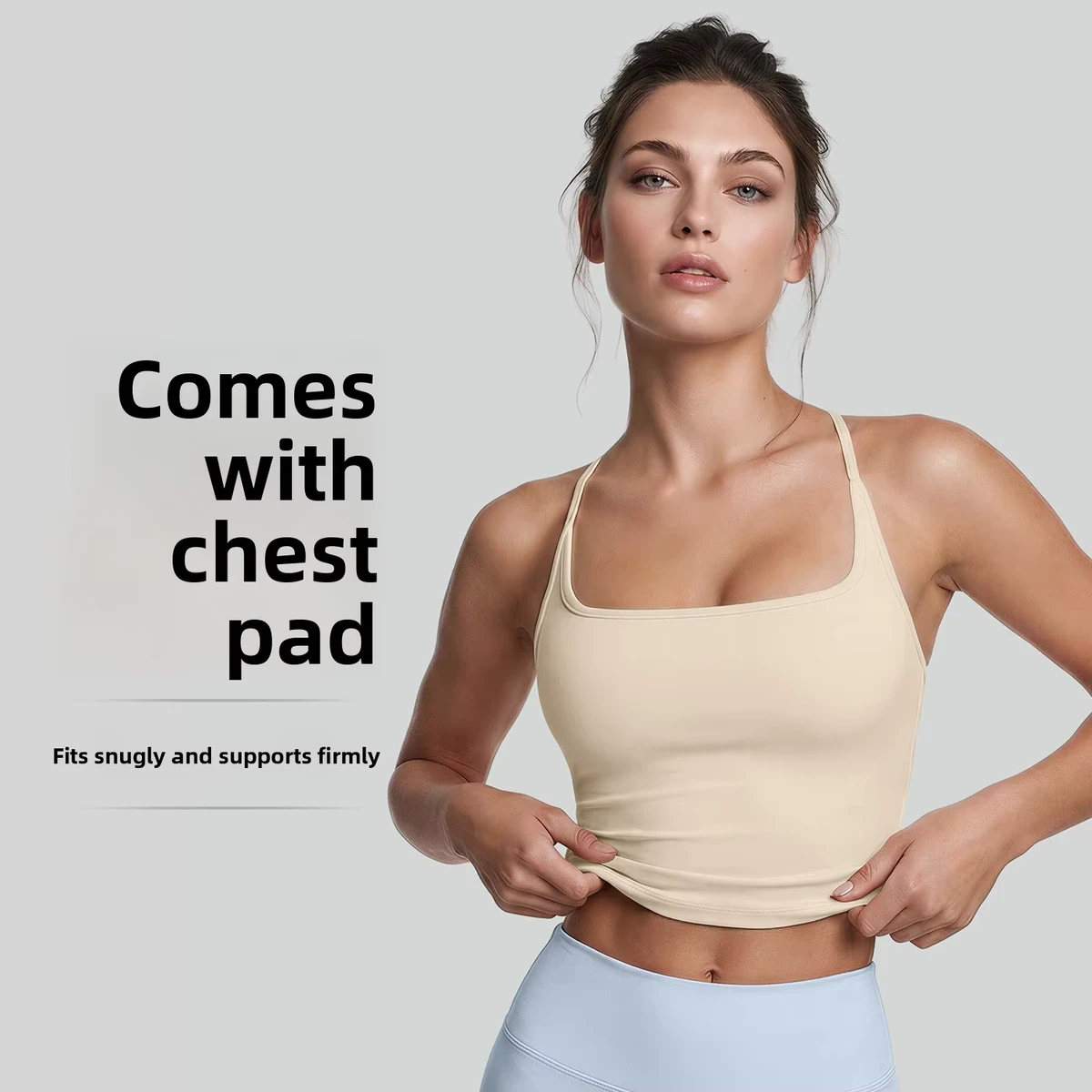 New Style U-Neck High-Elastic High Support Sports Bra Womens Summer Shock-Absorbing Push-Up I-Back Yoga Fitness Vest