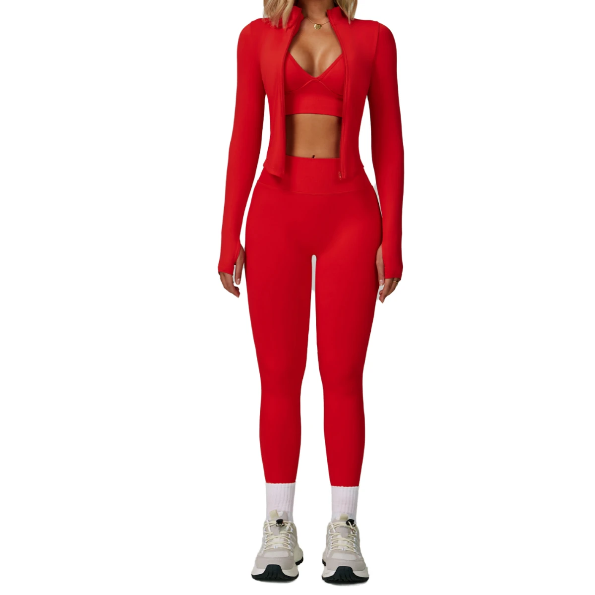 Free Design Custom Breathable High Waist Workout Fitness Three-Piece Sports Yoga Set for Women 3Pcs Set Gym Fitness Set Low Moq