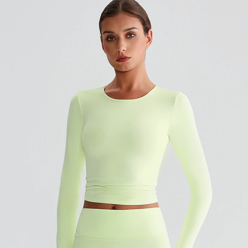Women's Long Sleeve Yoga Clothes Breathable 4-way Stretch Workout Sport Long Sleeve Yoga TOPs for Women