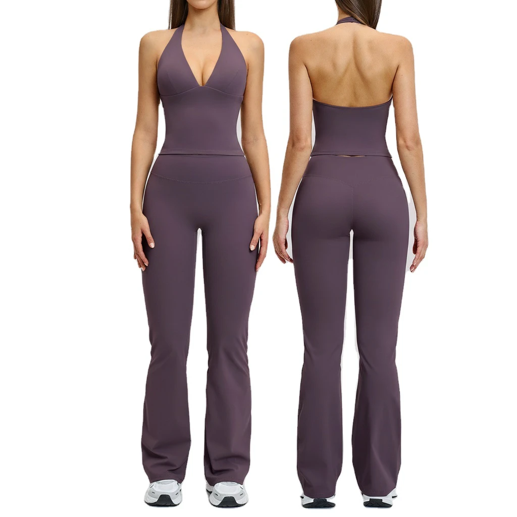 Custom Logo Breathable High Waist Yoga Suit with Front and Back Design XL Size for Sports Fitness 4201