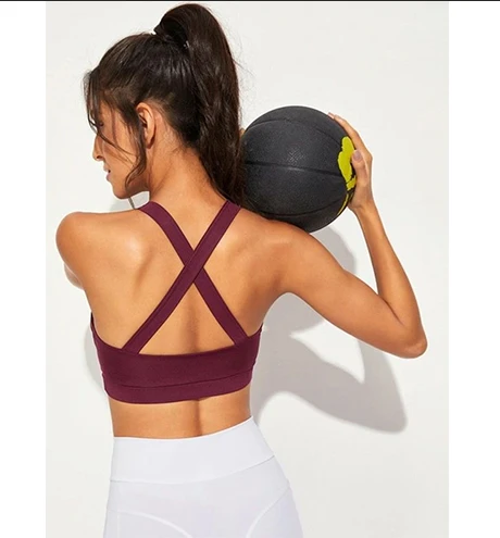 Wholesale Athletic Wear Custom Nylon Training Bra Girls Sports Wear
