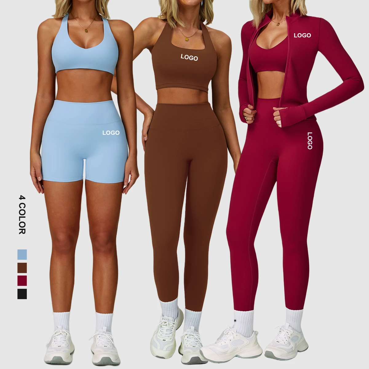 Seamless Yoga Scrunch Leggings and Bra Set Girls Lightweight Elastic Sports Bra High Waist Shorts Set Fitness