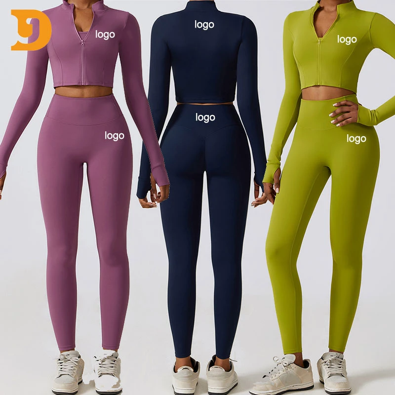 Wholesale Fitness Wear Size Set Plus 3pc New Colour Gym Clothing Long Sleeve Activewear Yoga Sets for Women Yoga