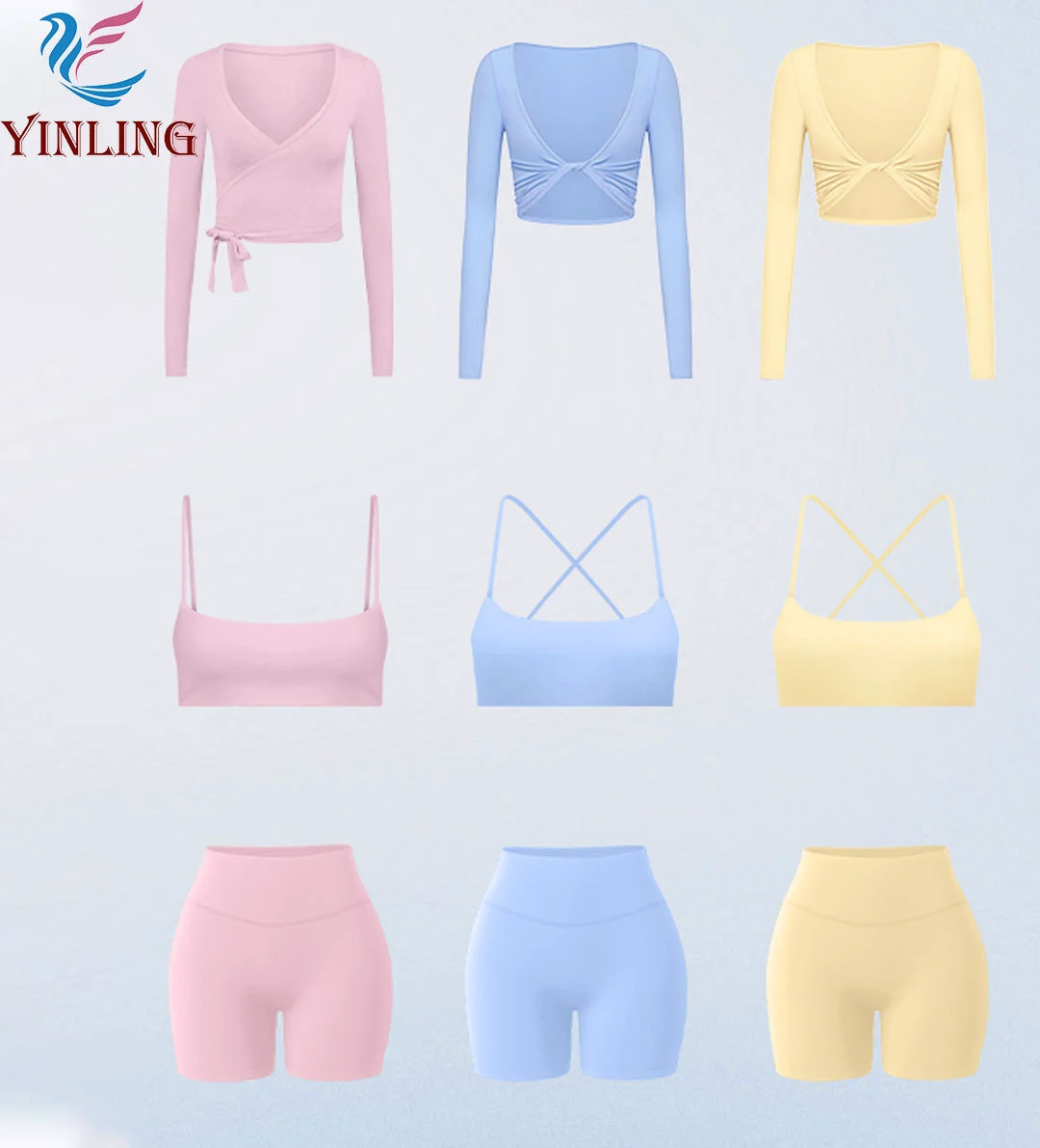 Women's Lightweight Sustainable Yoga Sets-New Product Solid Pattern Elastic Waist Yoga Pants and Leggings Seamless Yoga Set