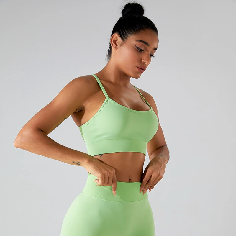 Solid Color Four Way Stretch Quick Dry Fitness Gym Yoga Wear Running Women Yoga Shorts Girl China Seamless Sport Bra for Women