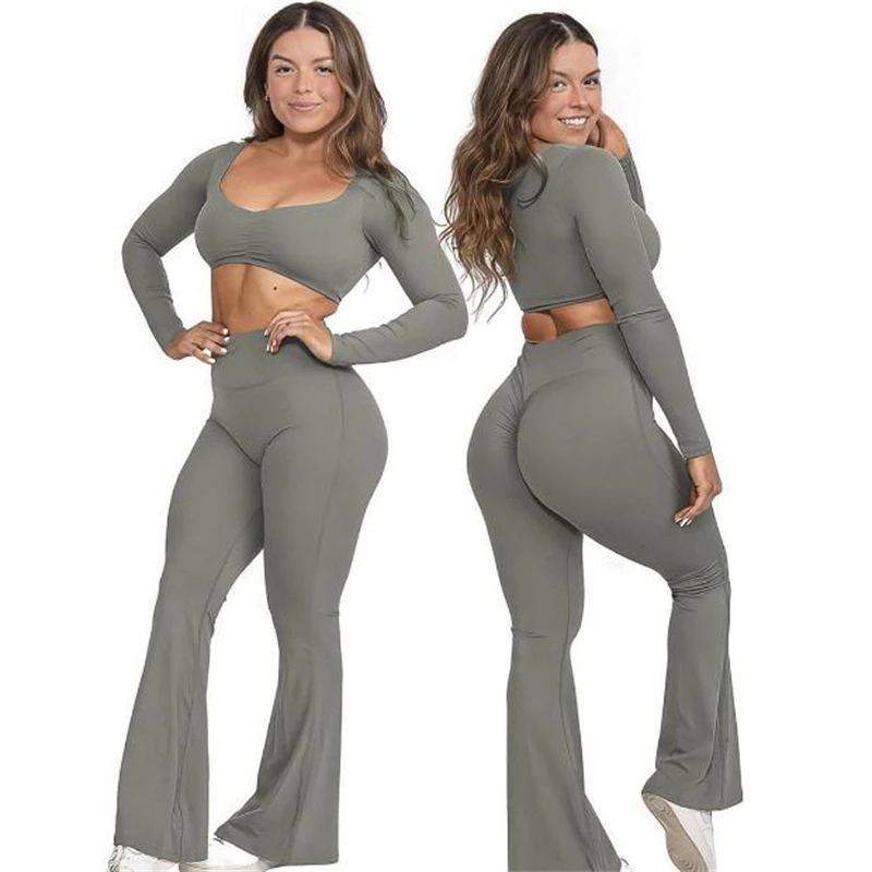 Large plus Size Long Sleeved Yoga Suit Set, Women's High Elasticity Quick Drying Sportswear Three Piece Set plus size yoga sets