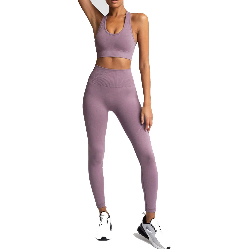 Yoga Set Smooth Fit Athletic Wear Women Yoga Gym Training Stretch Workout Breathable Daily Fitness Clothing