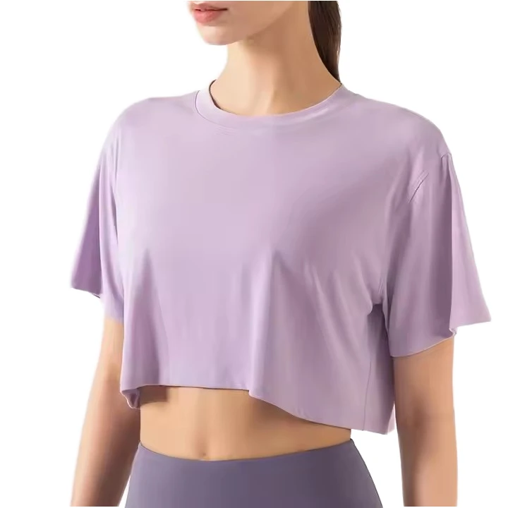Xingzhong Women's Summer Sports Top Breathable Fitness Yoga T-Shirt for Running Exercises Loose Fit