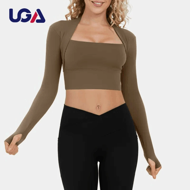 Woman Fashion Quick Drying Tights Long Sleeve Yoga Tops Gym T-shirt Running Sports Shirt Yoga Tops